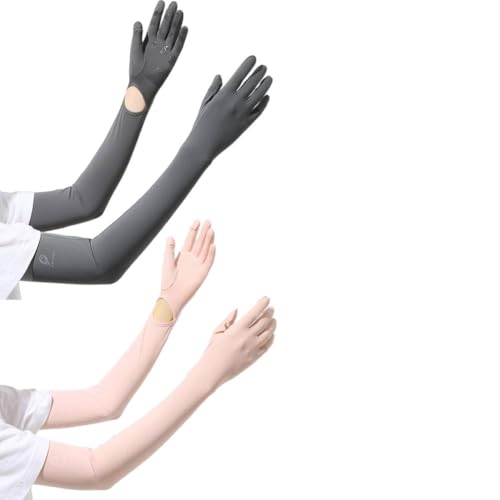PALAY® 2 Pairs Hand Gloves for Sun Protection with Arm Sleeves for Women,Nylon Ice Silk Sun Protection Gloves Women Cooling UV Hand Cover Arm Sleeves Bike Riding - Anti-slip PALAY® 2 Pairs Hand Gloves for Sun Protection with Arm Sleeves for Women,Nylon Ice Silk Sun Protection Gloves Women Cooling UV Hand Cover Arm Sleeves Bike Riding - Anti-slip